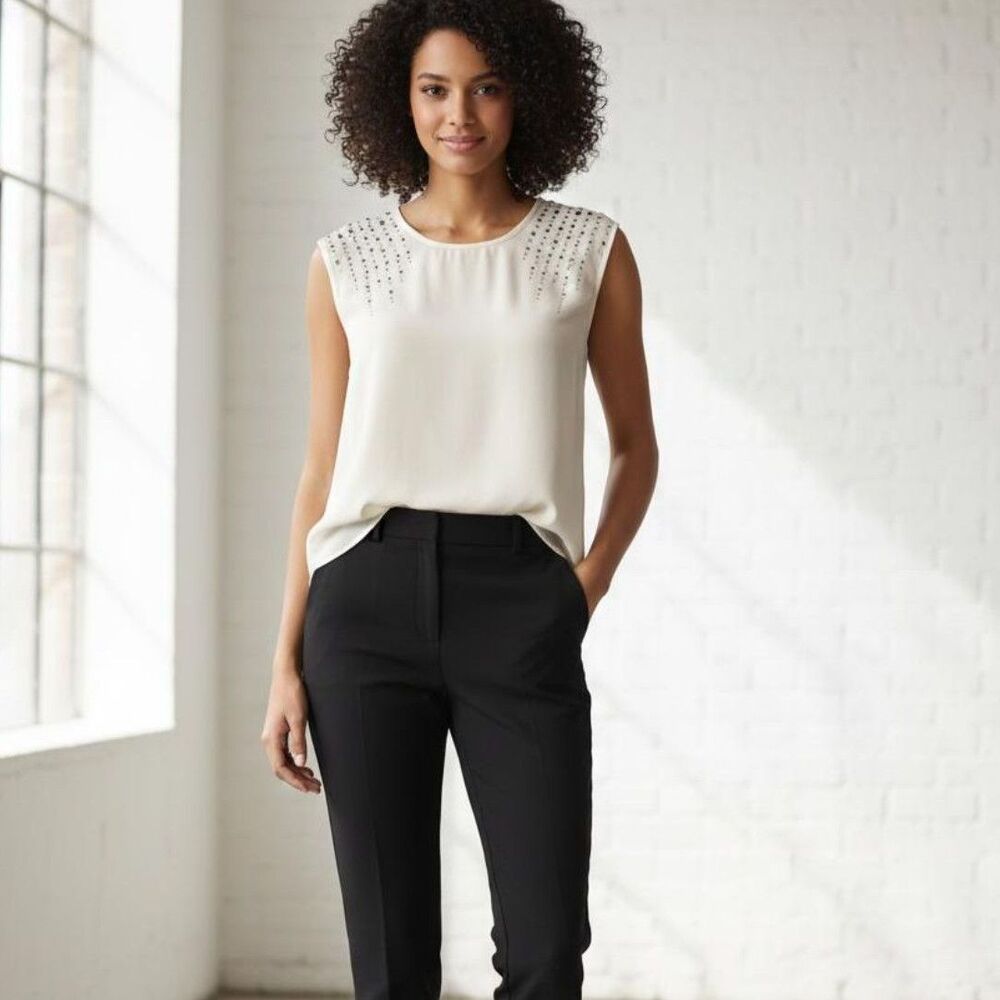 Forever 21 Tank Top Cami Sparkly Bling Rhinestone Blouse Women's Size Small